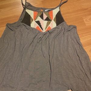 American Eagle Outfitters Gray Camisole with Geometric Design